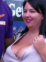 Big thick cutie with a super huge rack got banged by a lucky hung black guy